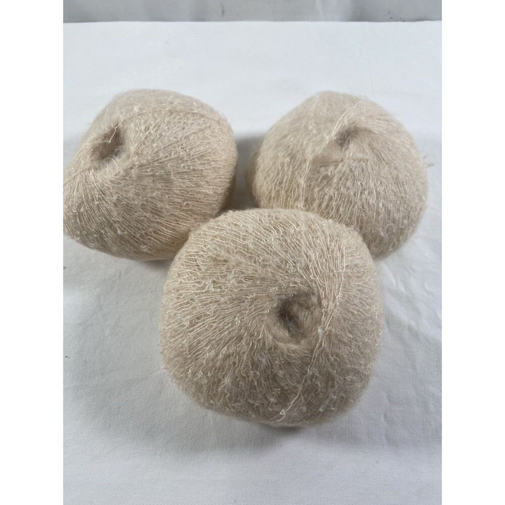 3 Skein Mohair Yarn Light Beige 150g Total #939